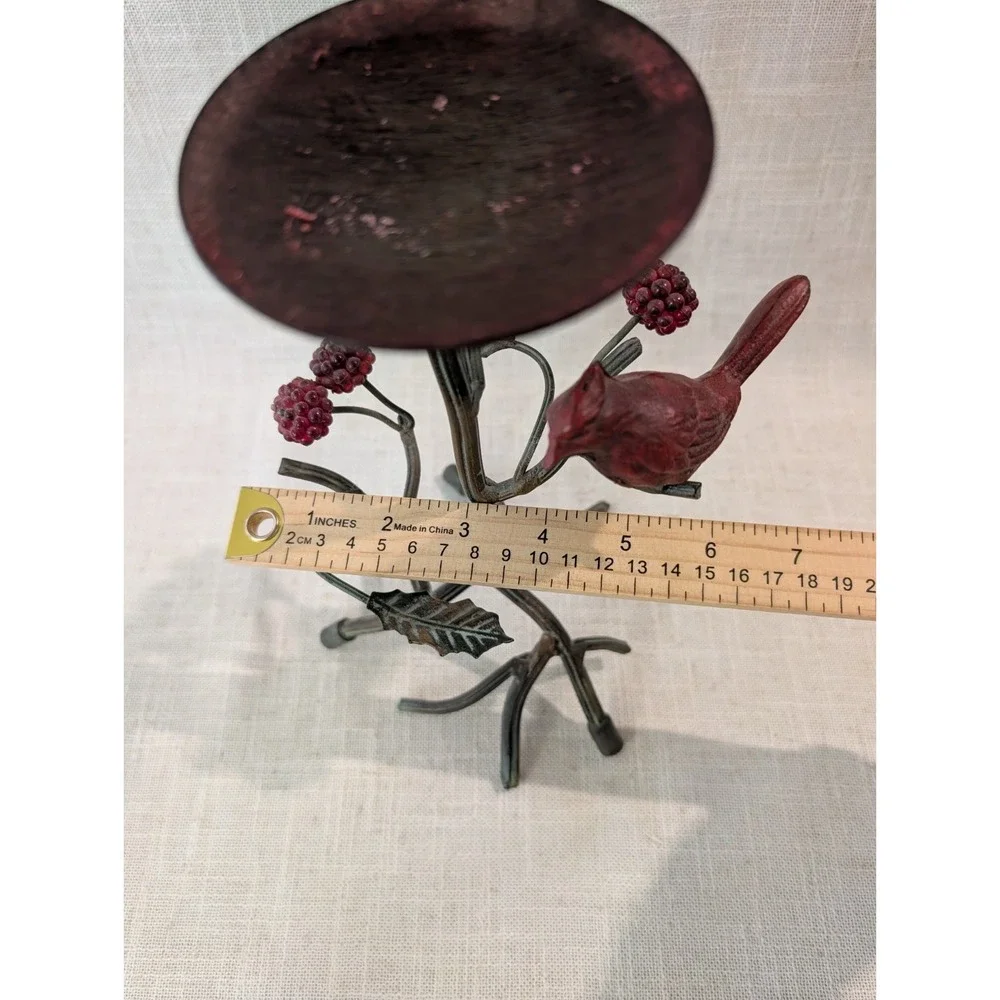 Metal Bird Leaves & Berries Candlestick Holder 10
